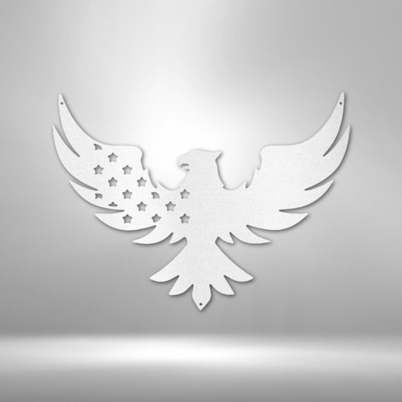 Patriotic Eagle Steel Sign Laser Cut Powder Coated Home & Office Metal Wall Deco